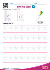 Write lowercase letter "k"